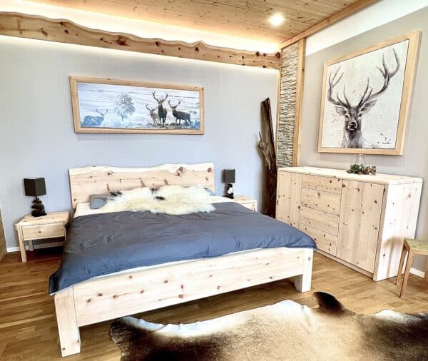 Zirbenbett Linderhof 180x200 | 200x200 | 160x200 von Naturbettenshop der Schreinerei Schuster bei München