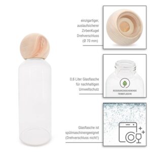 ZirbenKugel Trinkflasche ZirbenManschgerl 0,6 Liter - detail